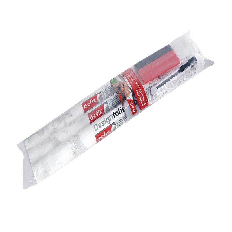 d-c-fix d-c fix 346-0306-3PKA Decorative Self-Adhesive Film, Grey Marble, 17" x 78" Roll, 3-Pack with Applicator - Image 2